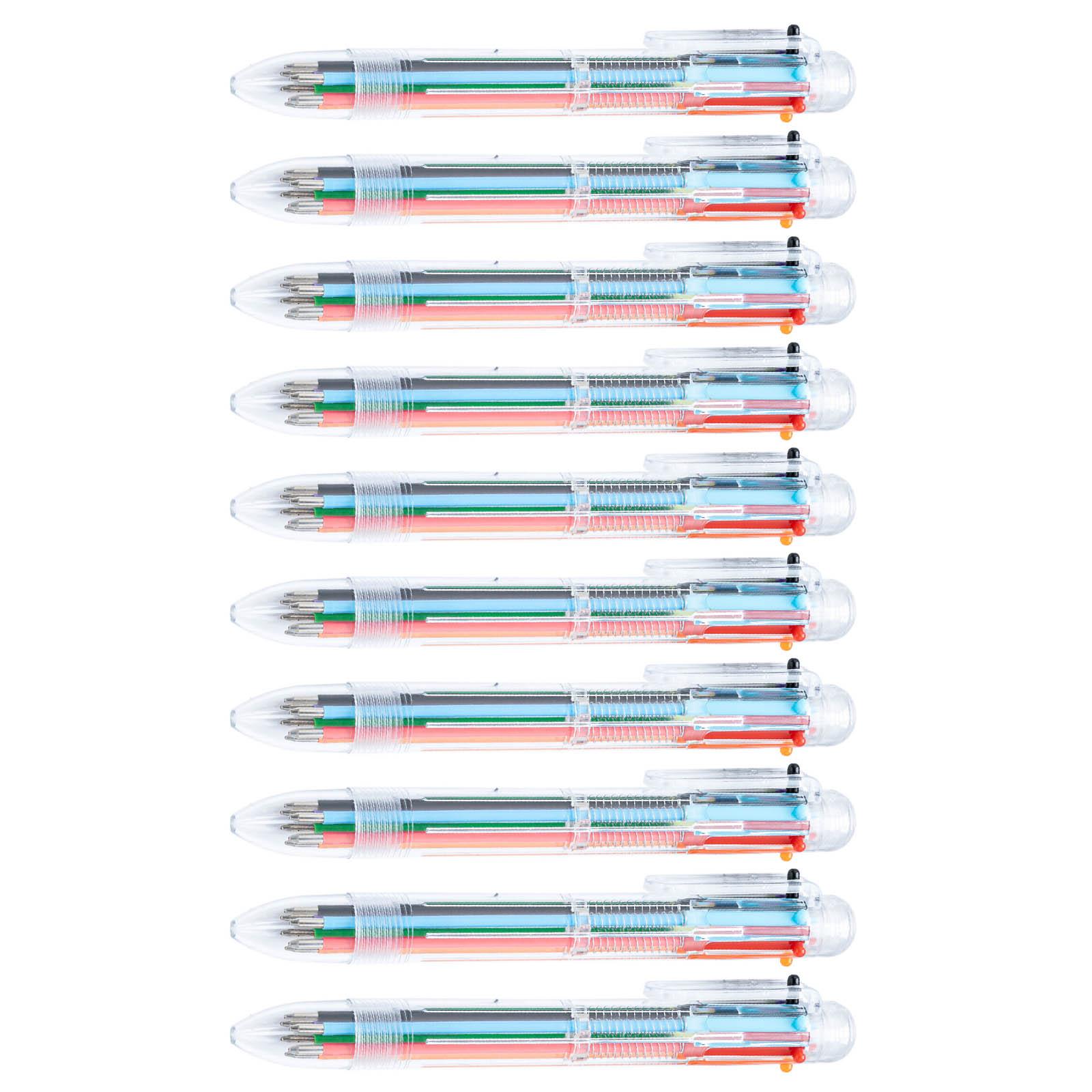 

10шт разноцветных ручек 10 цветов в 1 шариковая ручка 1.0MM выдвижная многоцветная ручка для письма ведение дневника цветовая кодировка