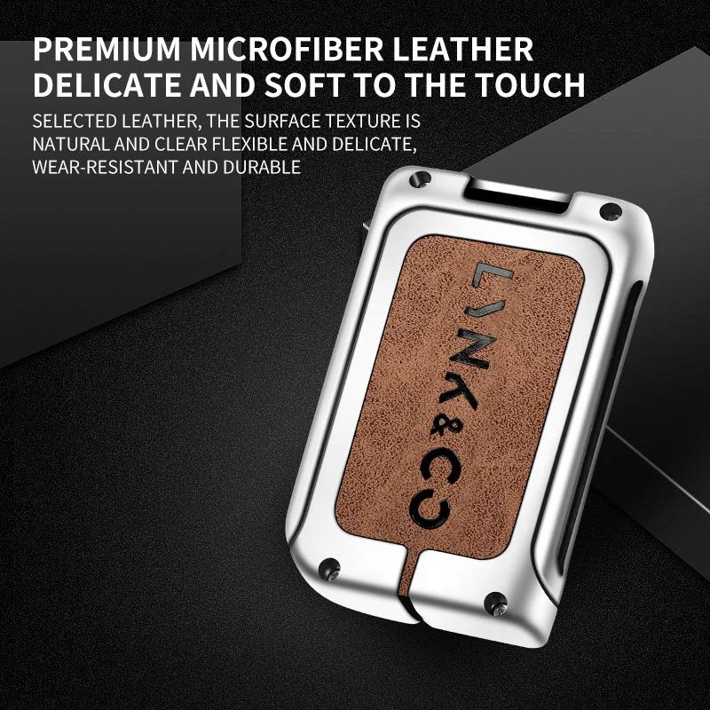 Zinc Alloy Car Remote Key Case Cover for Lynk&Co 01Phev 0105 Protection Keychain Keyless Set Bag Shell Interior Accessories