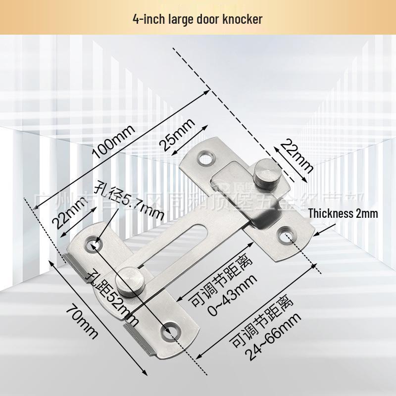 Stainless Steel Barn Door Bolt: Security Latch for Hotel Rooms - Available In Small and Large Sizes