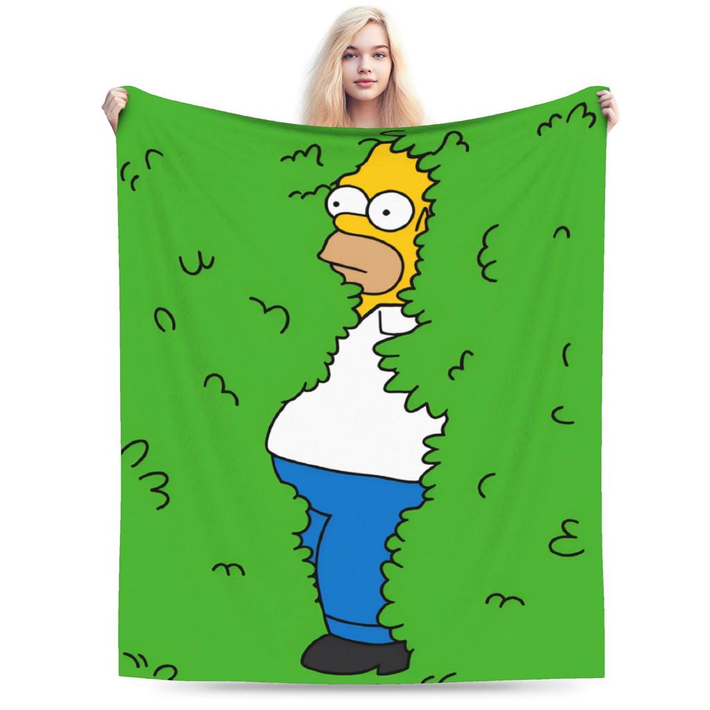 S-Simpsons Lisa Yellow Star Pattern Blankets Quality Soft Cozy Bedding Throws Winter Picnic Couch Bed Funny Bedspread