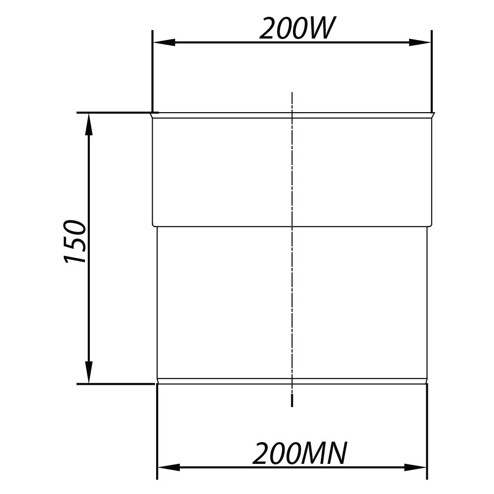 ADAM DW Adaptér pro komínovou hrdlovinu fi 200