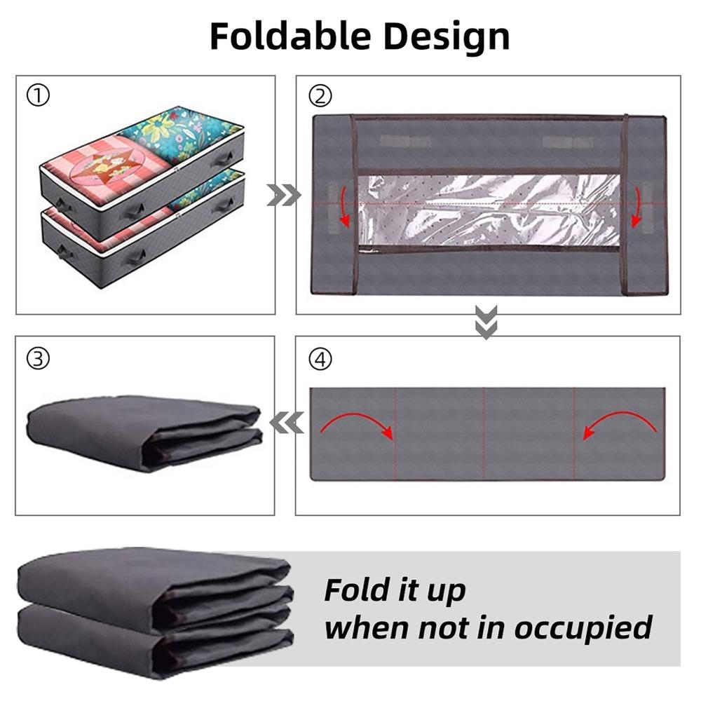 

Non-Woven Fabric Under Bed Storage 3 Layers Storage Containers Closet Organizers For Comforter