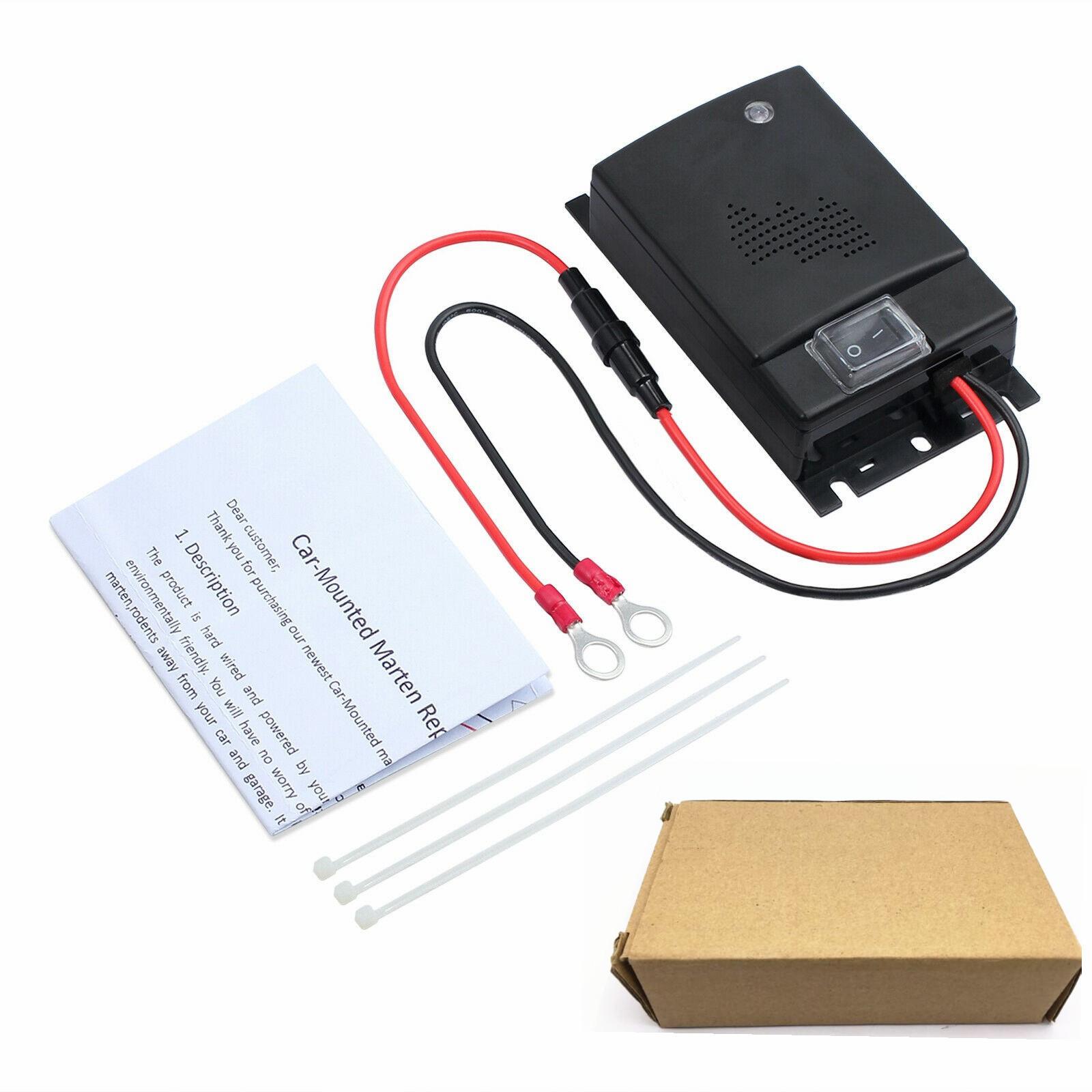 

Автомобильный высокоэффективный отпугиватель куниц на батарейках в диапазоне ультразвуковых частот, автоматическая защита от куниц, подходит для моторного отсека всех моделей 11.6*6.5*2.9cm чёрный