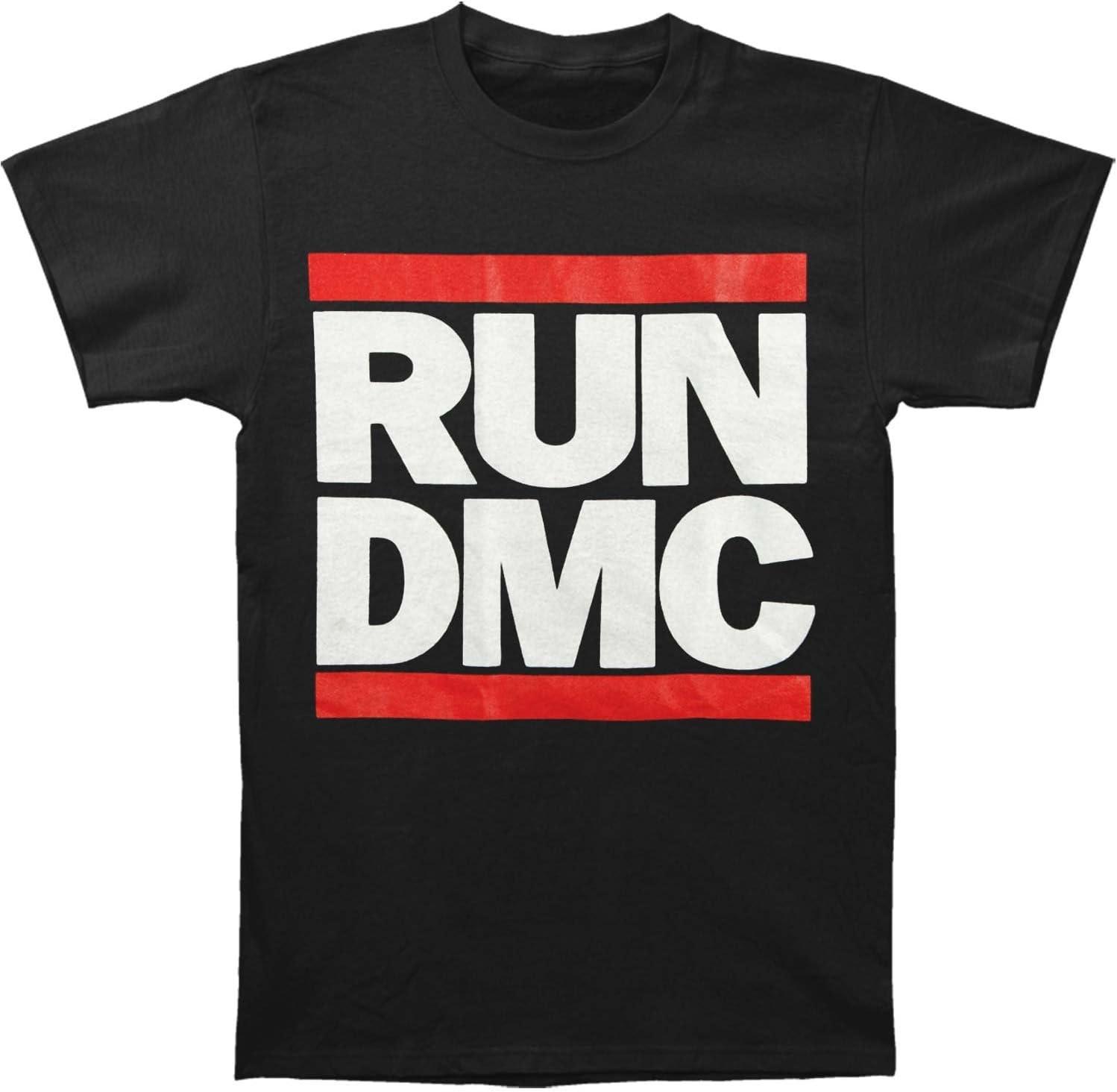 Мужская классическая футболка Run DMC с логотипом, черная. S чёрный