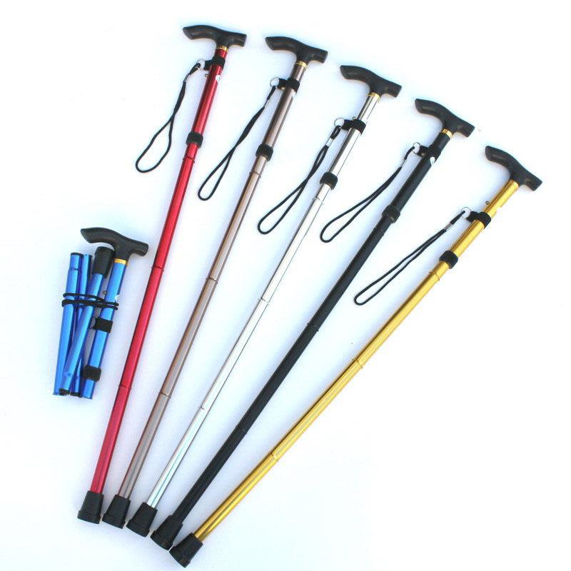Custom Folding Adjustable Mobility Aids Collapsible Cane Old Men Crutch Elderly Foldable Walking Sticks