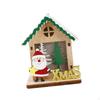 Christmas Wooden Small House Ornament Accessory DIY Tree Pendant Holiday Decorative