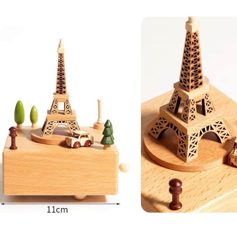 Creative Cartoon Music Box Wooden Handmade Carousels Toy Decorations Children's Christmas Birthday Gifts