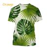 Monstera 3D Printing T-shirt Personality Plant Monstera Men's And Women's Fun Hip-hop Harajuku Unisex Couple T-shirt Tops