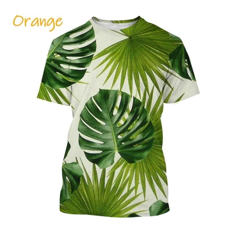 Monstera 3D Printing T-shirt Personality Plant Monstera Men's And Women's Fun Hip-hop Harajuku Unisex Couple T-shirt Tops