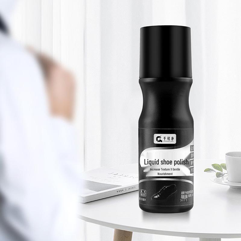 Liquid Shoe Polish: One-Wipe Shine, Colorless & Black, Genuine Leather Care with Lanolin, Nourishing & Waterproof Cleaning Solution.