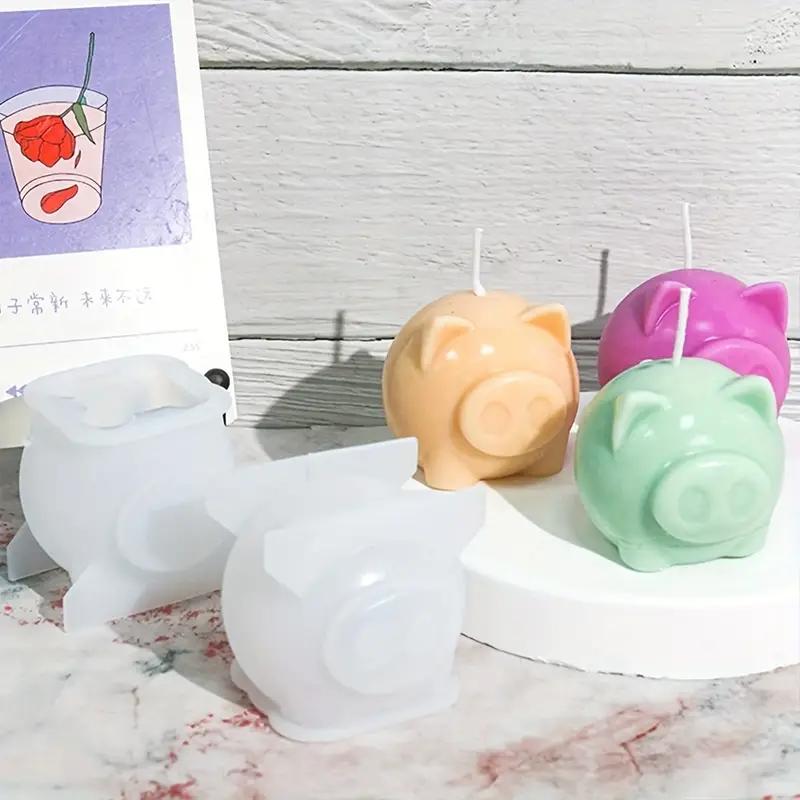 Piggy Candle Holder Mold Piggy Candle Holder Silicone Mold Creative DIY Candle Gypsum Cement Mold