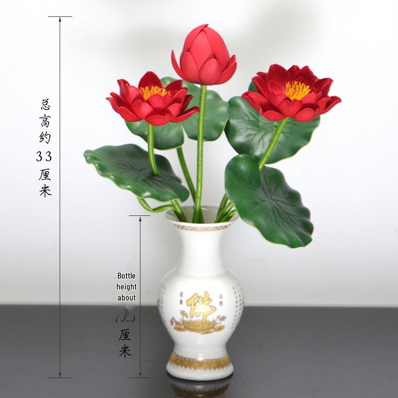 Petites Fleurs Artificielles Décoration Lotus Lys pour Maison & Offrandes à Bouddha