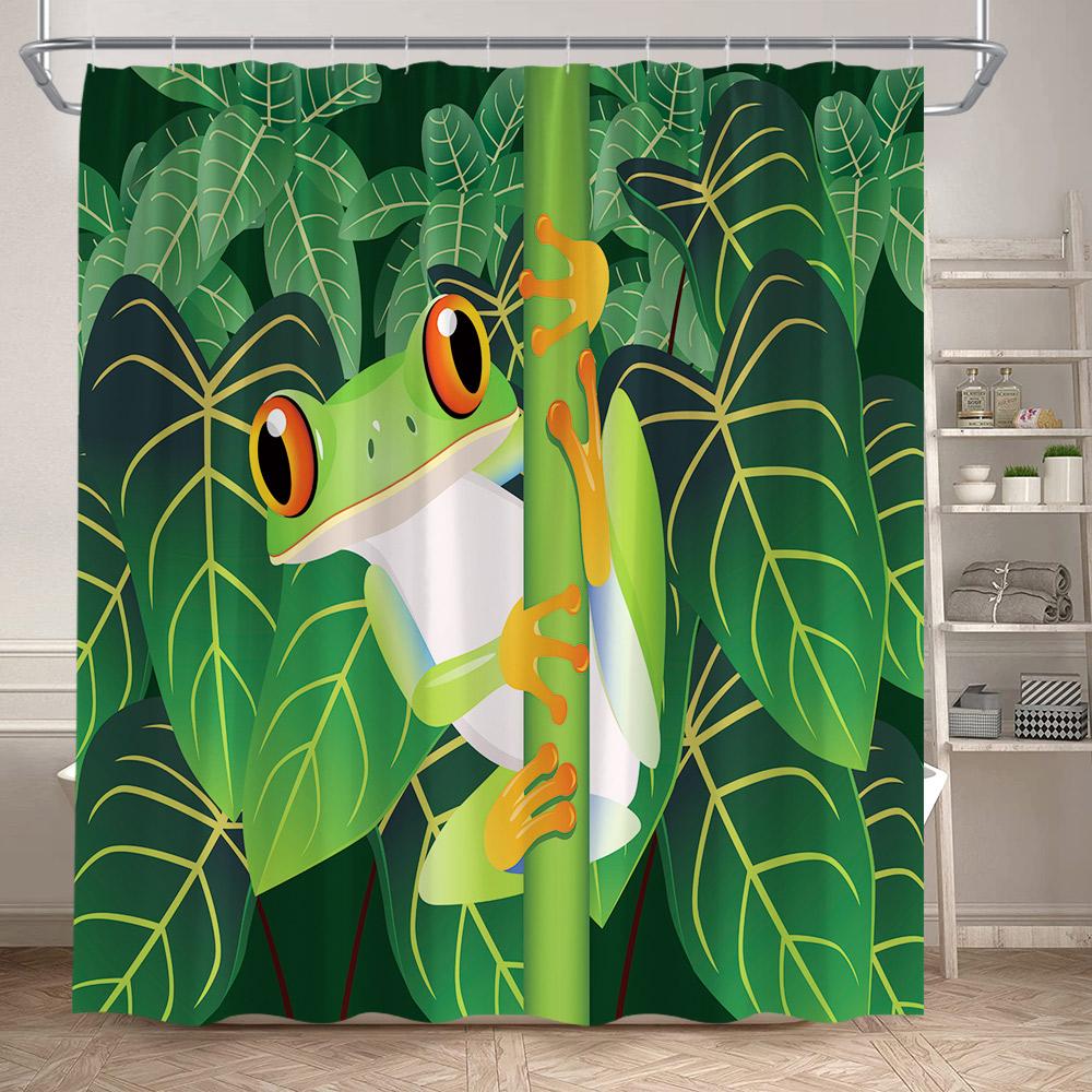 Funny Cartoon Bathing Cats Shower Curtains Cute Animals Pet Cat Kids Bath Curtain Polyester Children Bathroom Decor With Hooks