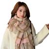 Autumn and winter new plaid scarf women's versatile thickened warm student couple scarf