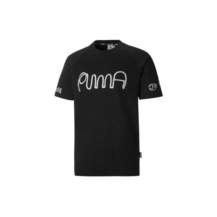 PUMA x Mr.Doodle Shirt Sleeve Crew T-Shirt  Black White  Men s 530649-01 S