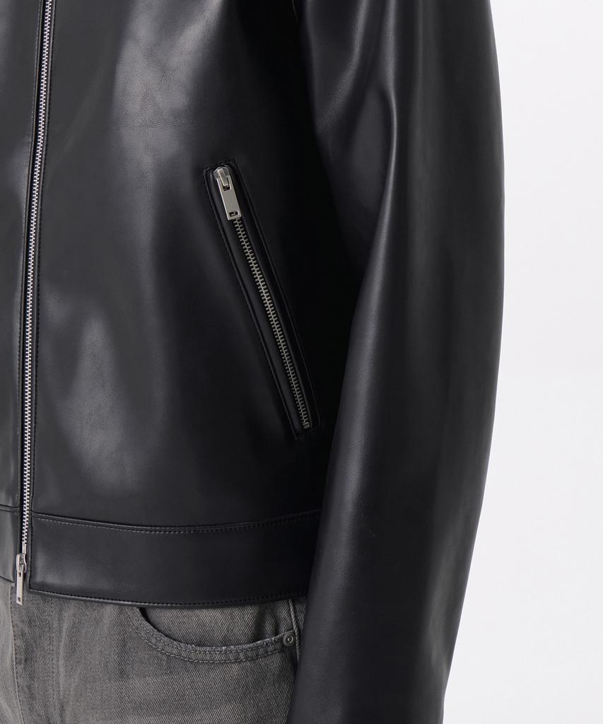 Musinsa Standard Synthetic Leather Cafe Racer Jacket [Black]
