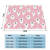 Pink Cute Ghosts Flannel Blankets Halloween Funny Throw Blankets for Home Hotel Sofa 150*125cm Rug Piece