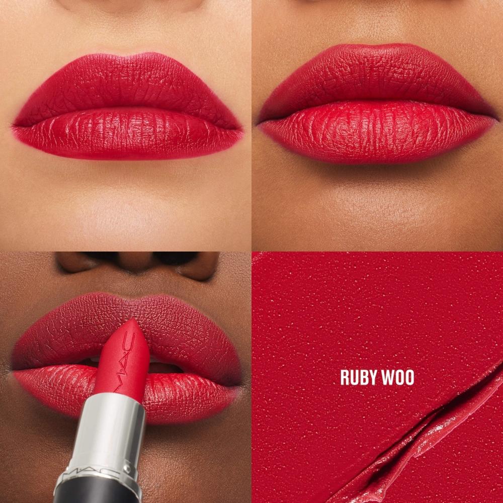 MAc CosMetics M A cxiMAl Seidiger MAtt 12Std Halt Lippenstift 0,12 Unzen Ruby Woo Lebendiges Blau Rot