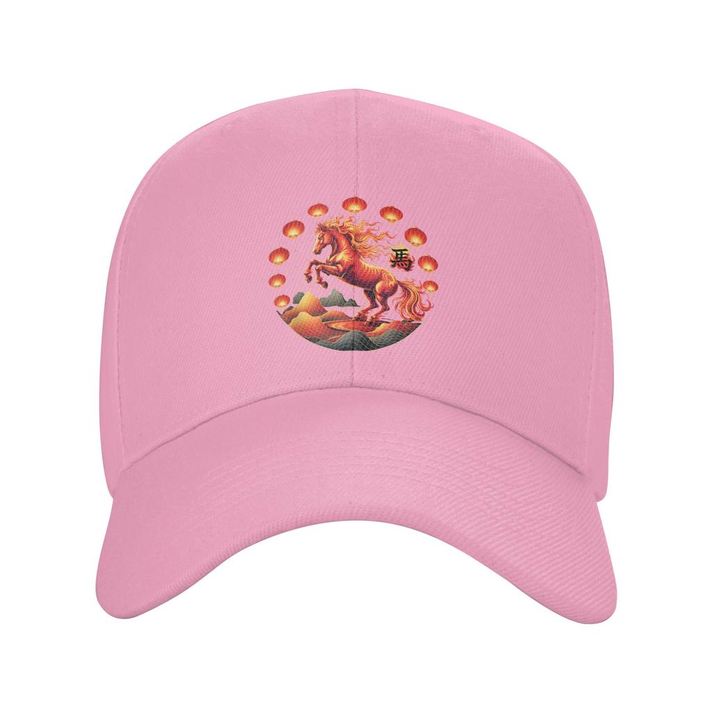Fire Horse Chinese Zodiac Symbol 2026 Lunar New Year Baseball Cap Vintage Men Trucker Hat Design Outdoor Sport Baseball Caps