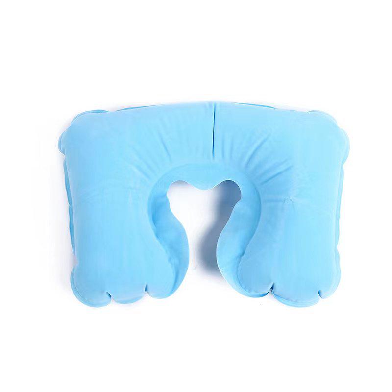 Inflatable U-Shaped Neck Pillow for Travel and Camping - Mouth-Blow, Multi-Functional, and Foldable