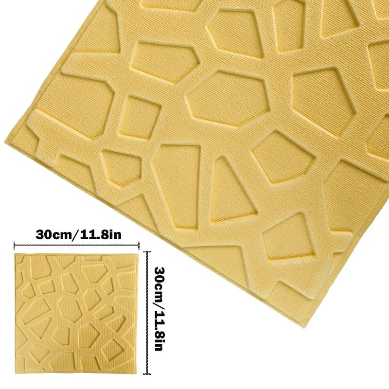12 piezas Pegatinas de Pared 3D Paneles Decorativos Adhesivos de Espuma Decoración Hogar Dormitorio Sala de Estar Baño Niño Creativo Papel Pintado Impermeable