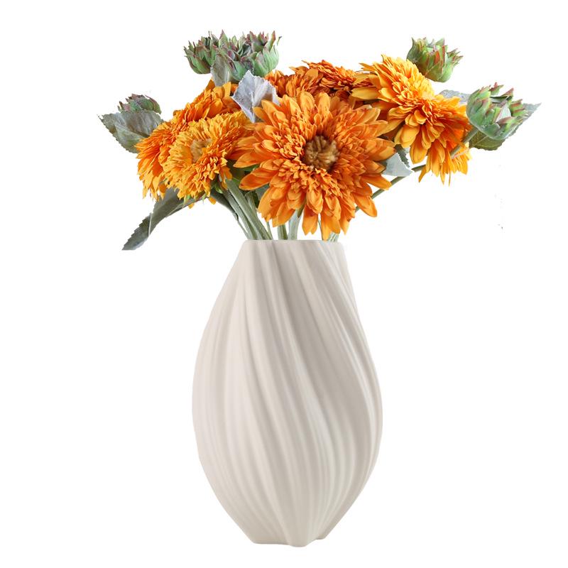 Modern Round Ceramic Vase - Creative Living Room Ornament for Dried Flowers