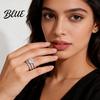 Sparkly Rhinestone Rings 2Pcs Band Women Cubic Zirconia Ring Fashion