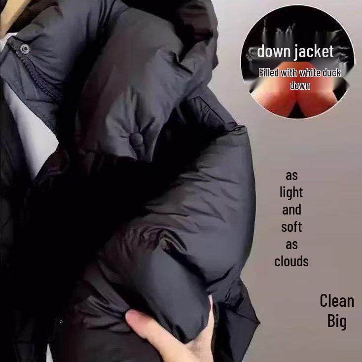 Damen 2025 Koreanischer Stil Locker Weiße Entendaunen Kurze Pufferjacke - Trendiger Dicker Wintermantel