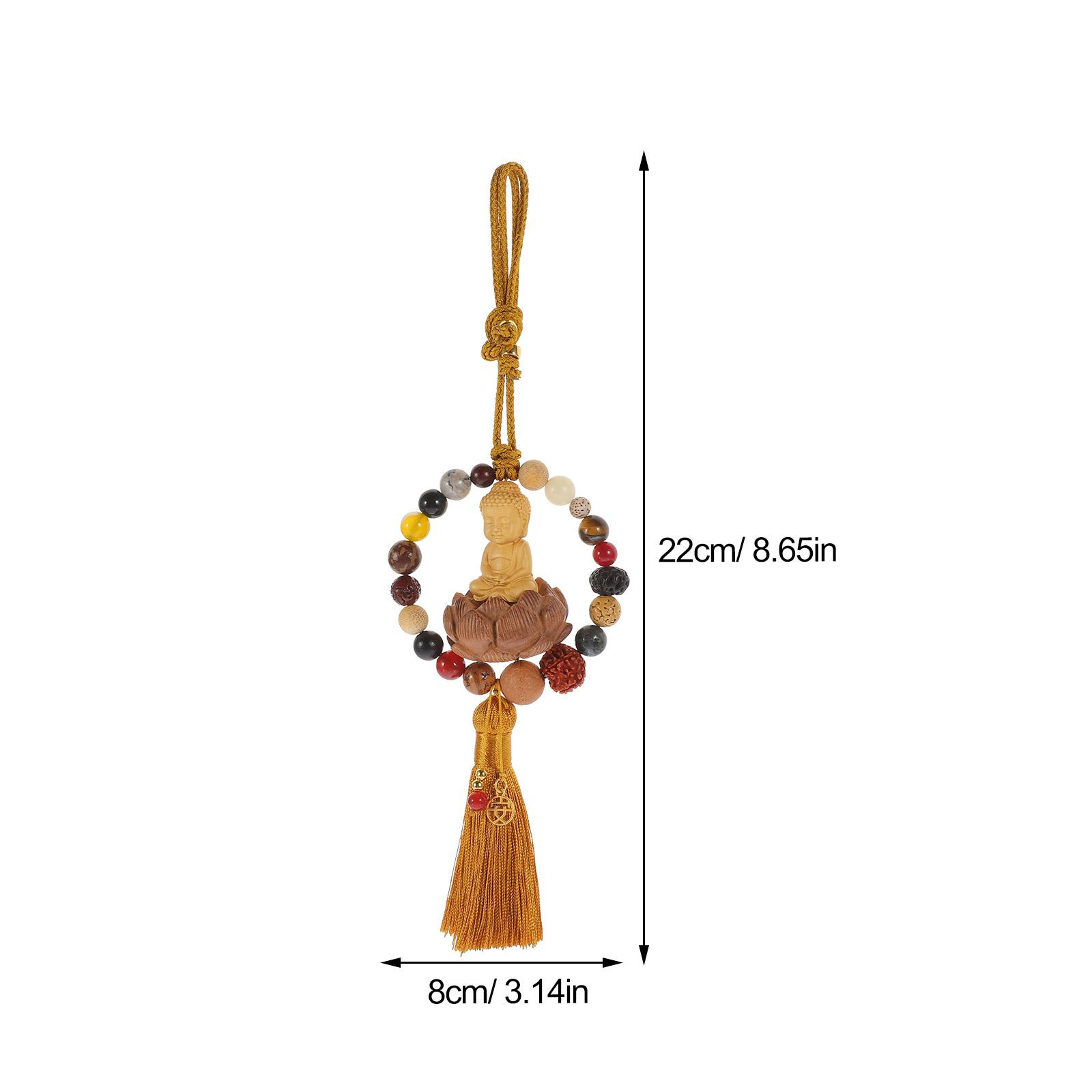 

Wood Buddha Lotus Car Pendant Hanging Ornament Chinese Style Decorative Buddha Charm Car Interior Pendant жёлтый