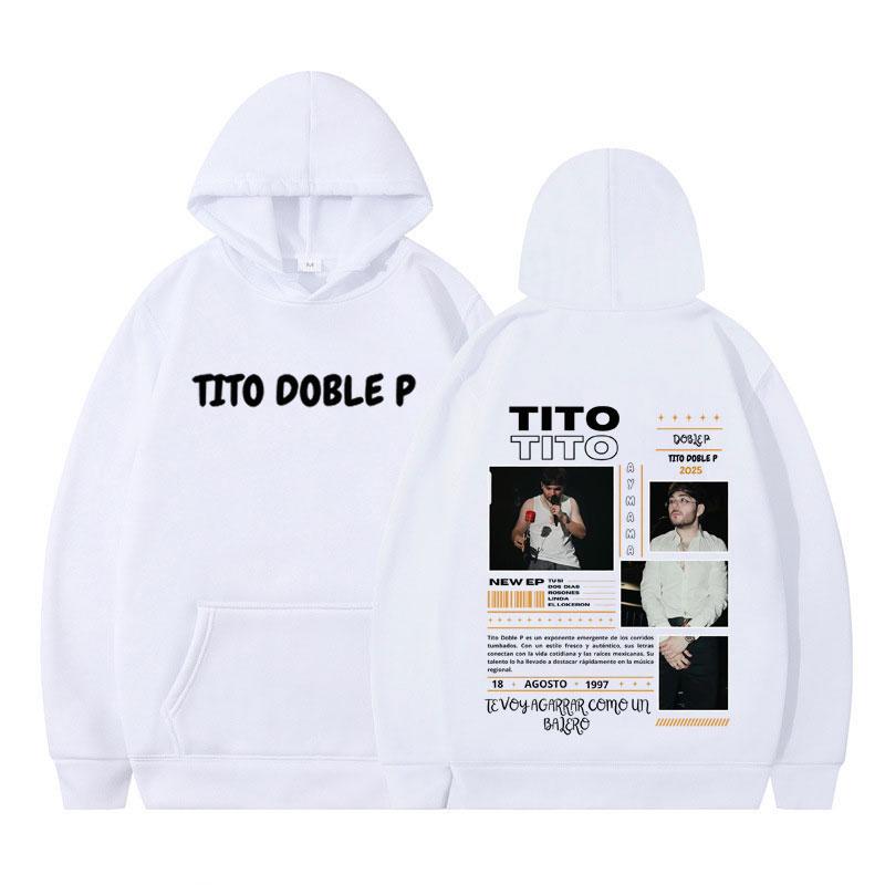 Tito Doble P Album 2025 Tour Graphic Hoodie Men Women oversized Pullover Winter Long-sleeved Casual Vintage Hooded sweatshirts