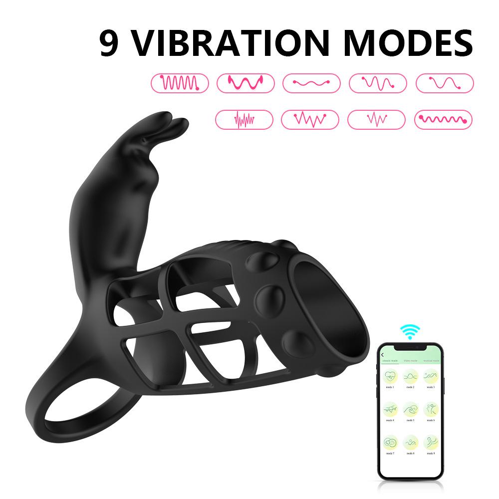 Three-pronged Silicone Vibrating Cock Ring with Wireless APP Remote Control