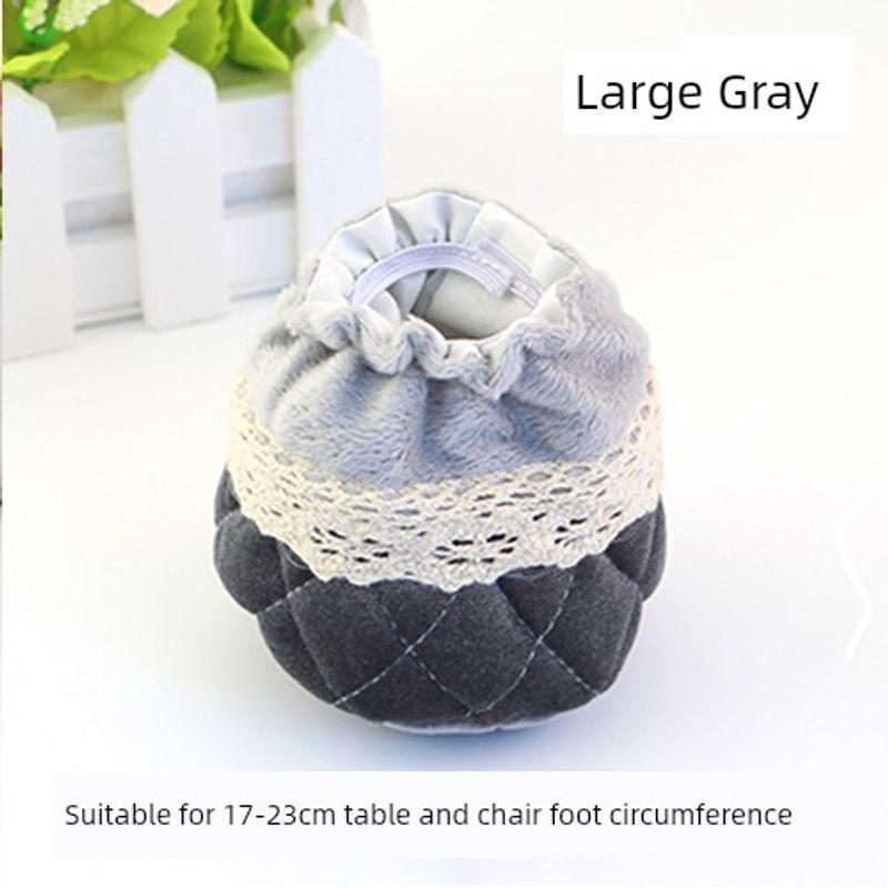 

Thick Fabric Chair Feet Gloves Protective Cover Quiet and Wear-Resistant Dining Table and Chair Leg Warmer European Style Stool Leg Cover Non Slip Mat Large Gray (4 Pack)