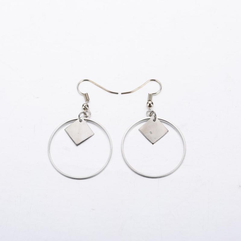 

Wholesale Korean Fashion Cute Earrings Zircon Geometric Round Square Long Stud Earrings Women Fashion Zircon 2019 Oorbellen мідний