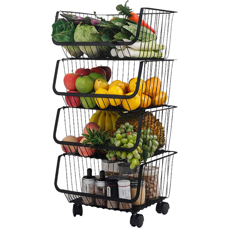 Multi-Layer Kitchen Vegetable & Fruit Storage Trolley