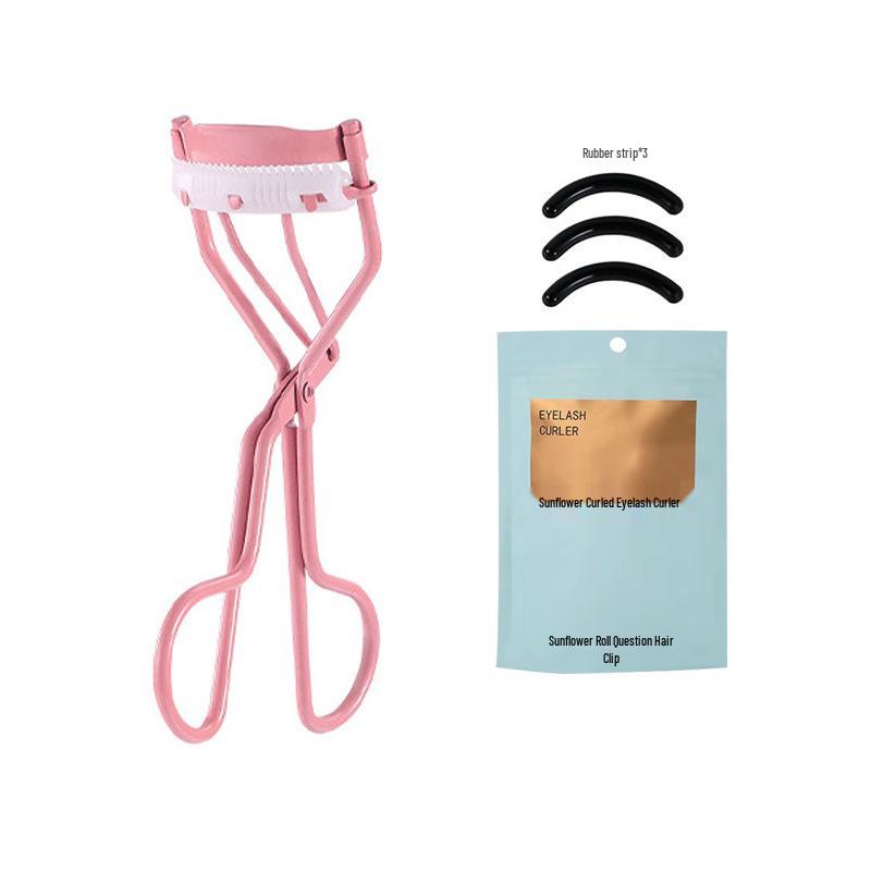 Stainless Steel Eyelash Curler - Natural Sunflower Design, No Pinch