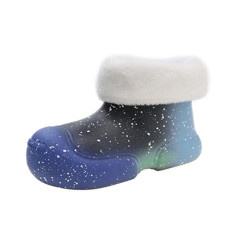 Fashion Soft-soled Water Shoes Parent-child New Waterproof Rain Boots Women's Tide Open Smile Short Tube Women's Rain Shoes