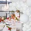 93 Stück Weiße Hochzeitsballons Girlande Weißer Ballonbogen-Set Hochzeitsjubiläum Junggesellinnenabschied Geburtstagsparty Dekoration Globos