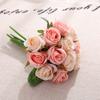 WCIC Nova 12 Cabeças Artificial Seda Noiva Segurando Flores Buquê de Rosas Casamento Decoração de Festa em Casa