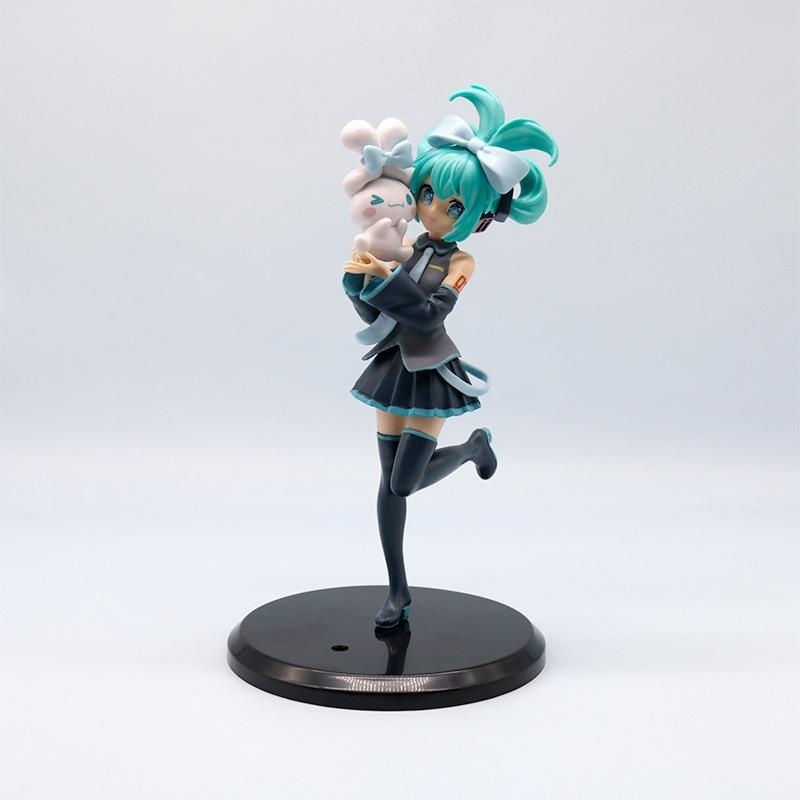 Anime Hatsune Miku Sitting and Standing Character Yulin Dog Cute Collection PVC Model Car Decoration Desktop Ornaments