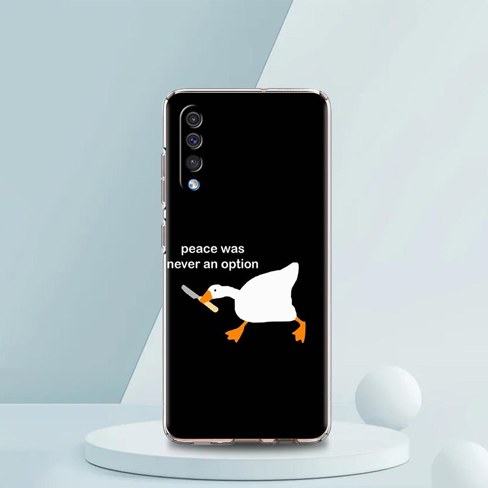 Cute Goose Duck Game Luxury Transparent Phone Case for Samsung Galaxy A12 A02 A03S A50 A70 A40 A10 A20 A30 Cover Silicone Shell