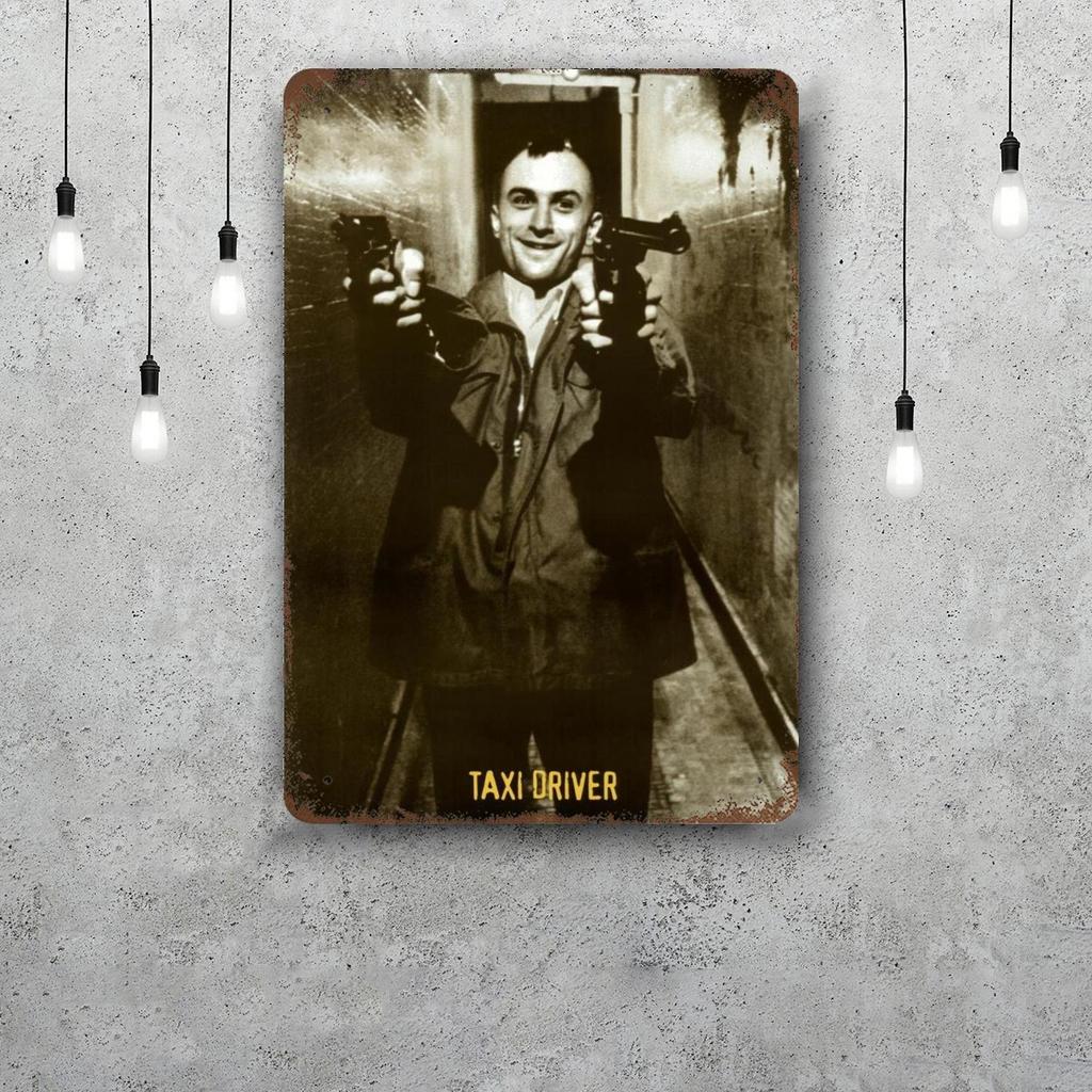de niro taxi driver movie Retro Vintage Tin Sign Poster Decorative Plaque Metal Plate Wall Decor