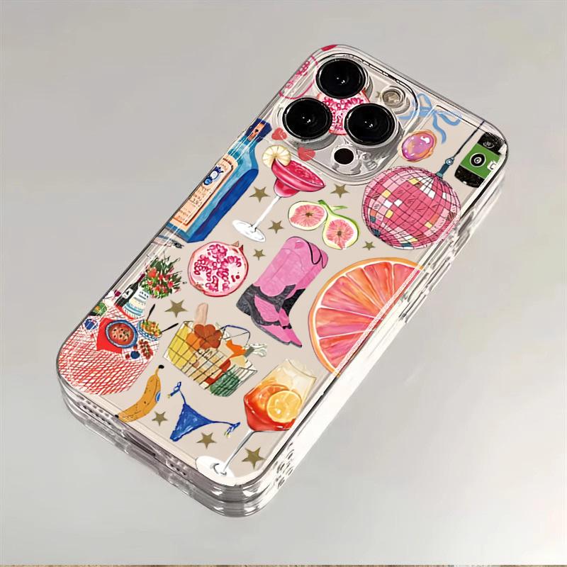 

Летняя атмосфера Вечеринка Прозрачный чехол для телефона Для Samsung Galaxy S23 S24 S25 S26 Ultra S22 S21 S20 Plus FE A71 A72 A73 Мягкий чехол из ТПУ Galaxy S26 Edge