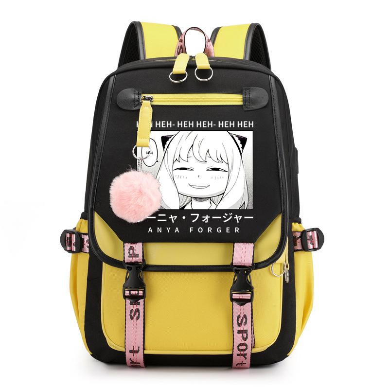 

SPY x FAMILY Шпионский Игровой Дом Периферийный Школьный Рюкзак для Младшей Средней Школы и Старшей Школы с USB Универсальный Школьный Рюкзак 41*27*14cm