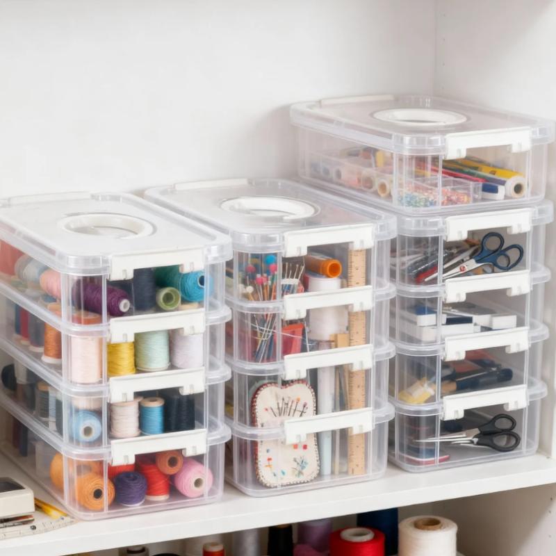Storage Organizer Box Tool Classification Box Handmade Sewing Supplies Suitable Storage Box for Needles, Thread, Scissors,