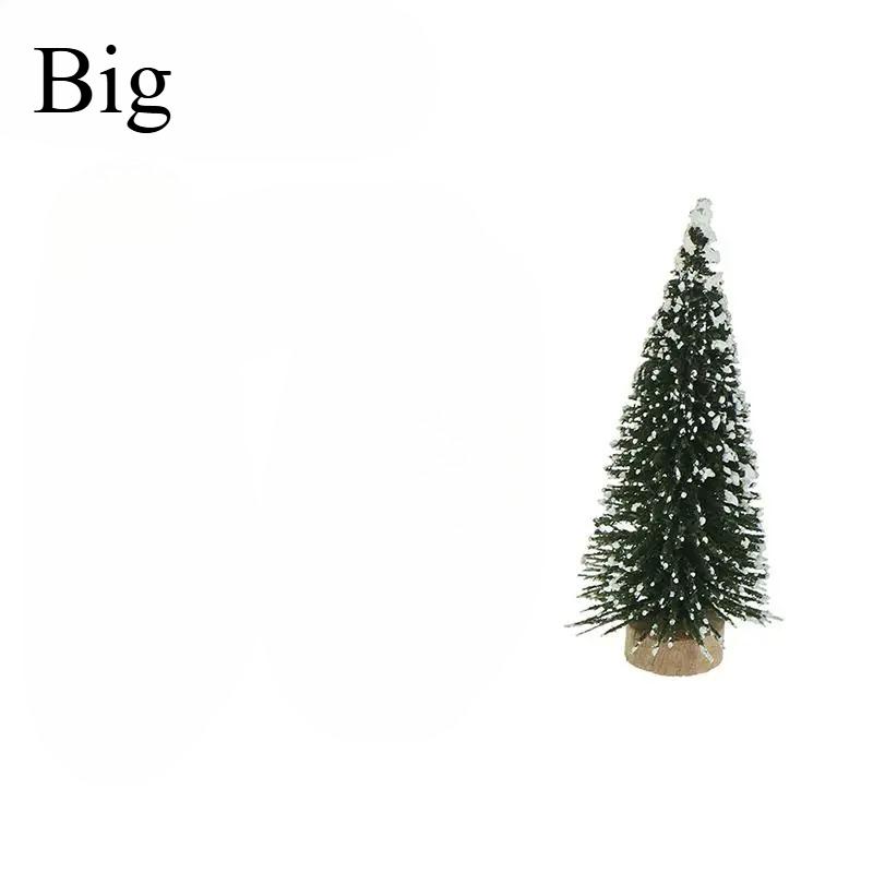 Mini Árvores de Natal Pinheiro Artificial Decoração de Mesa Topo de Neve Verde Escuro Prata Branco Base de Madeira Decoração de Festa de Natal Decoração