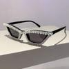 Vintage  Designer Cat Eye Diamond Sunglasses ladies For Female Luxury Sun Glasses Punk Popular Rhinestone Crystal Shades UV
