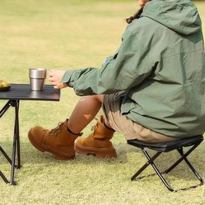 Camping Stool Fishing Foot Rest Heavy Duty Camp Small Foldable Chair for Travel Barbecue