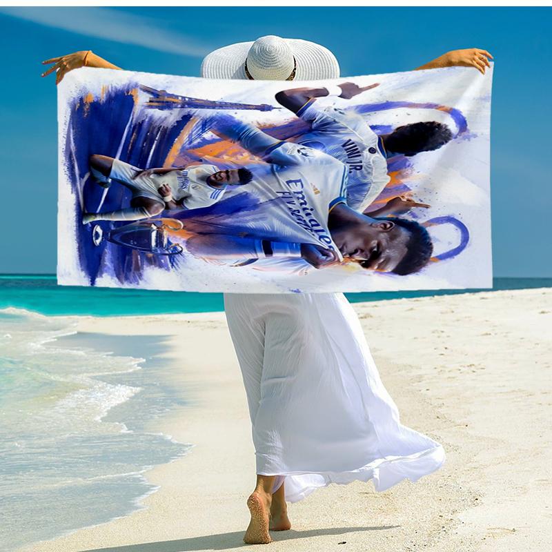 Vinicius Junior Fashion Beach Towel: Ideal for Summer Adventures Soft, absorbent and quick drying suitable for swimming and bathing