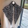 Spring and Autumn Premium Triangle Scarf Double Layer Satin Korean Edition Small Shawl Silky Smooth Foreign Style Neck Protection Silk Scarf Scarf