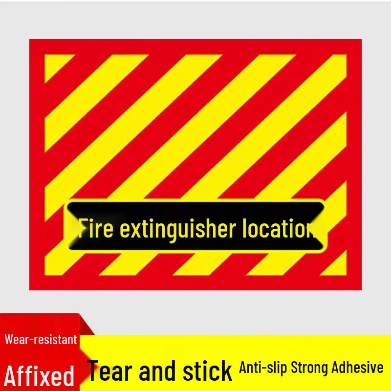Frosted Red Yellow Fire Equipment Instruction Signs